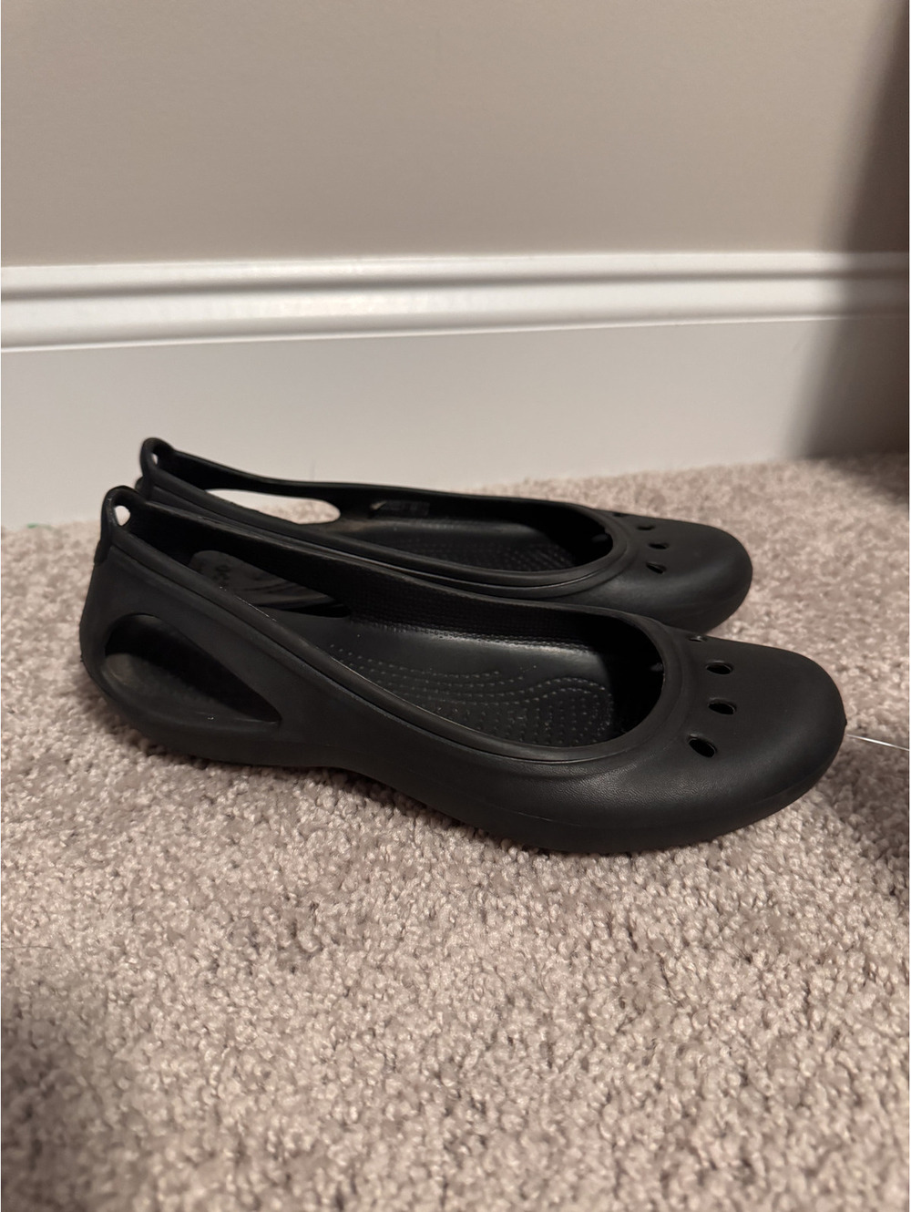 Crocs Women's Kadee Ballet Flats - Black Slip On Casual Comfort Shoes Size 7